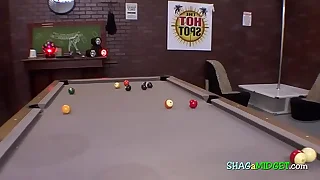 Midget turned on while playing pool